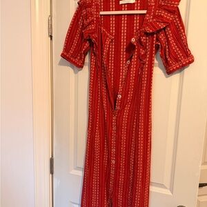 Christy Dawn the Darcy dress -Red and White Patterned Dress